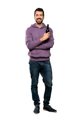 Bira içme kazak ile yakışıklı adam