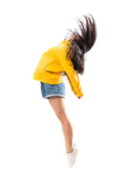 Izole beyaz arka plan üzerinde Genç Asyalı dansçı