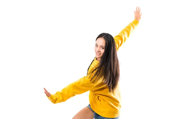 Young Asian Dancer Isolated White Background — Stock Photo, Image