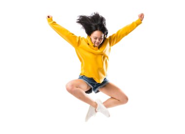 Izole beyaz arka plan üzerinde Genç Asyalı dansçı