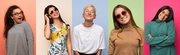 Frauen Mit Brille Und Lächeln — Stockfoto