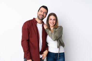 Sevgililer Günü 'nde bir çift yalnız gülüyor.