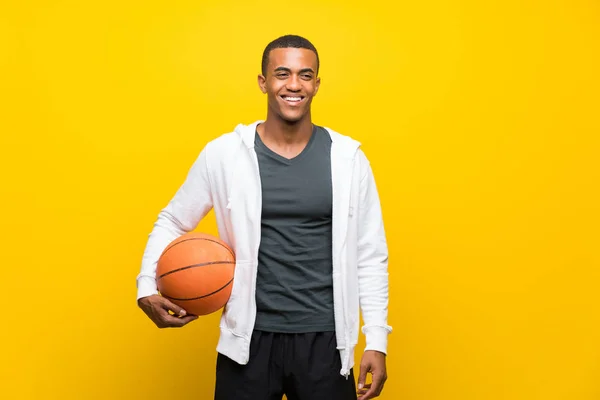 African American Basketball Player Man Smiling Lot — 스톡 사진
