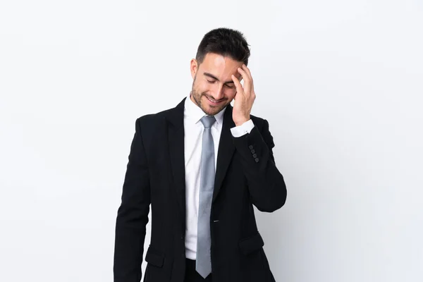 Young Business Man Isolated Background Laughing — Stock Photo, Image