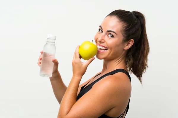 Belle Jeune Fille Avec Une Pomme — Photo