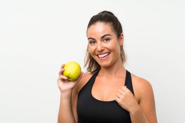 güzel genç kız ile bir elma