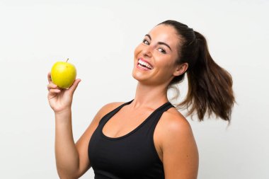 güzel genç kız ile bir elma