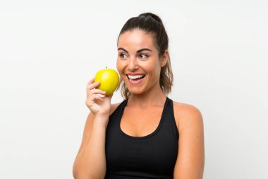 güzel genç kız ile bir elma