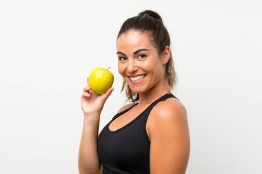 güzel genç kız ile bir elma