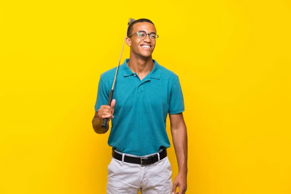 Афроамериканський Гравець Гольф Багато Посміхається — стокове фото