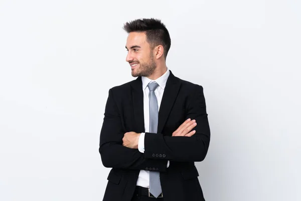 Young Business Man Isolated Background Laughing — Stock Photo, Image