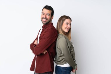 Sevgililer Günü 'nde kollarını çapraz tutarak izole bir geçmişi olan bir çift.
