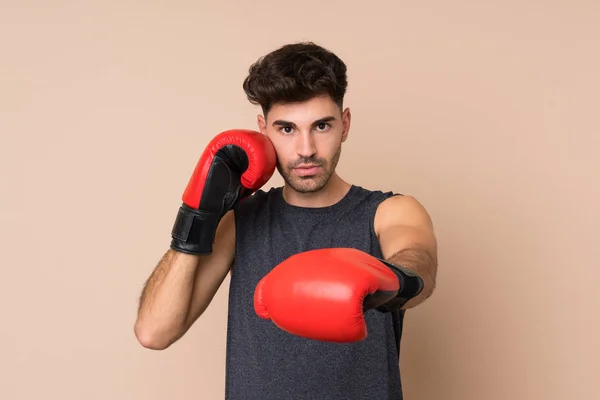 Young Sport Man Isolated Background Boxing Gloves — Stock Photo, Image