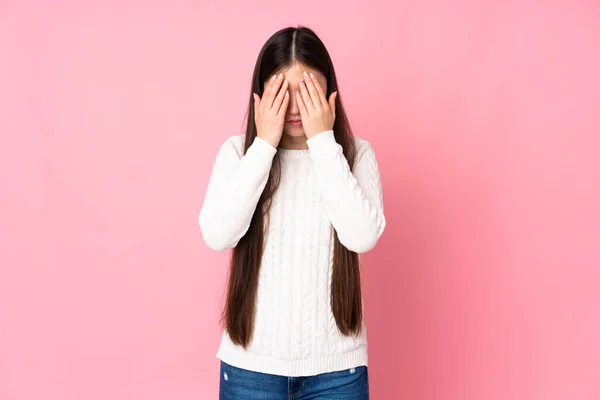 Jovem Mulher Asiática Sobre Fundo Isolado Com Expressão Cansada Doente — Fotografia de Stock