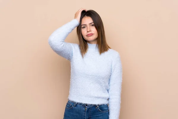 Young Woman Isolated Background Expression Frustration Understanding — Stock Photo, Image