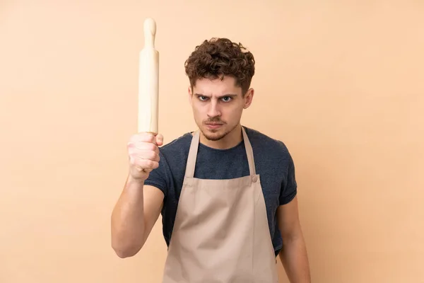 Chef Hombre Aislado Sobre Fondo Blanco — Foto de Stock