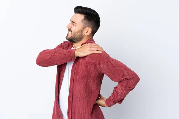 Jeune Homme Beau Avec Barbe Portant Une Veste Velours Côtelé — Photo