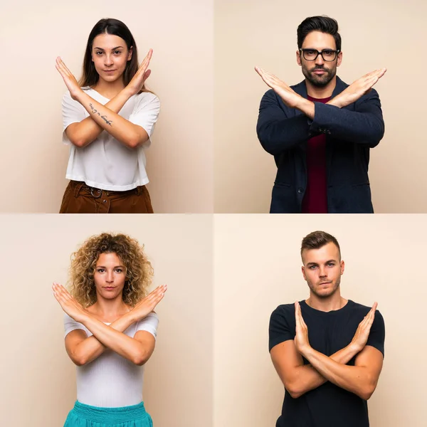 Personen Mit Isoliertem Hintergrund Machen Keine Geste — Stockfoto