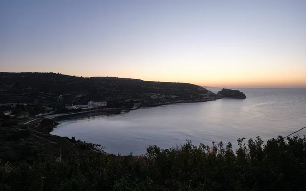 Salida Del Sol Playa Calamosca Desde Faro Capo Sant Elia — Foto de Stock