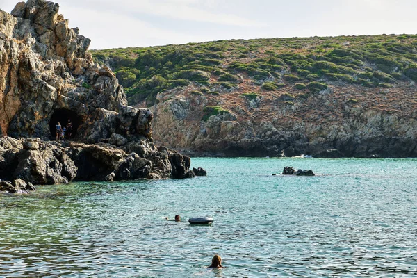 Cala Domestica Особенный Сардинский Пляж Закрытой Скале Буггерру Фелиния Италия — стоковое фото