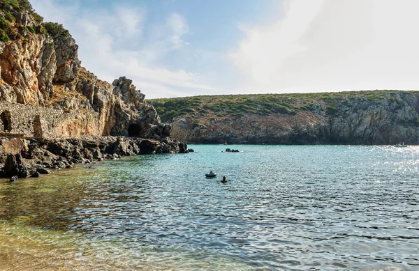 Cala Domestica Συγκεκριμένα Παραλία Sardinian Ένα Κλειστό Βράχο Buggerru Σαρδηνία — Φωτογραφία Αρχείου