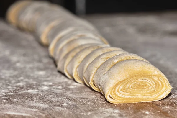 Italiensk Hemlagad Tagliatelle Pasta Gjord Ägg Och Mjöl — Stockfoto