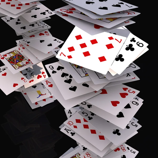 Jogando cartas caindo — Fotografia de Stock