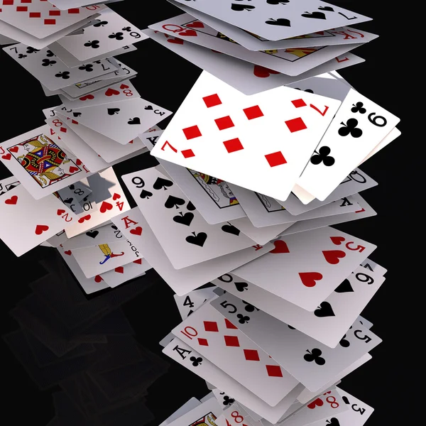 Carte da gioco cadenti — Foto Stock