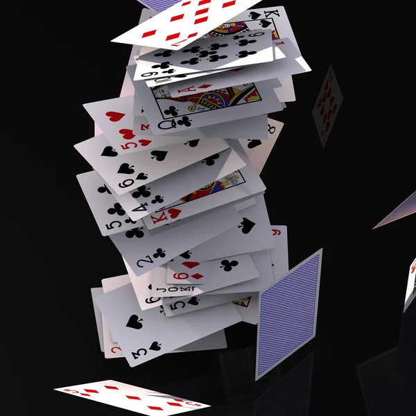 Playing cards falling — Stock Photo, Image