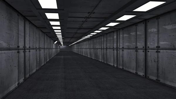 Dark futuristic corridor architecture — Stock Photo, Image