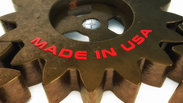 Made in USA text on gear — стоковое фото