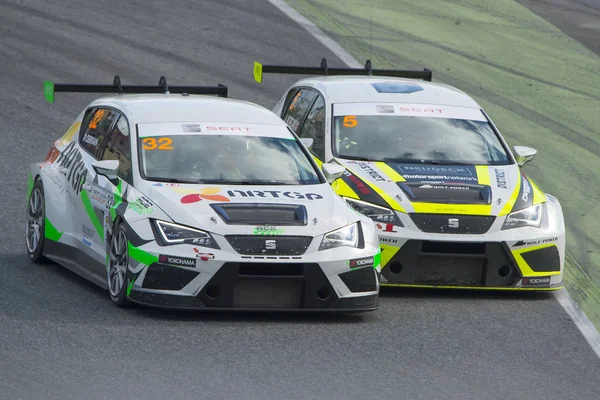 Драйвер Девід Cebrian на Seat Leon Eurocup — стокове фото