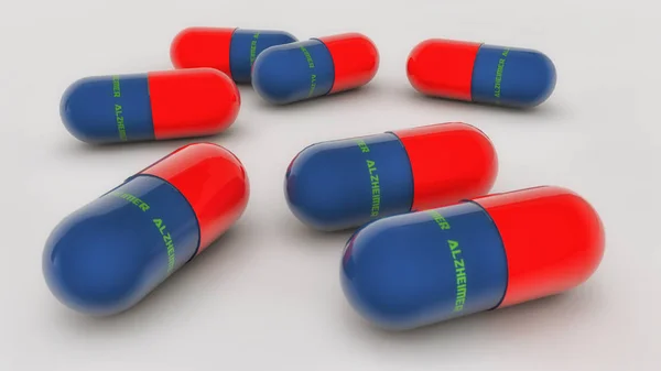 Stapel van 3d geneeskunde capsules — Stockfoto