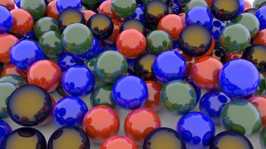 3D renkli Noel topları