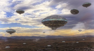 3D Ufo illüstrasyon