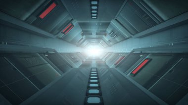 Bilim-kurgu koridor illüstrasyon