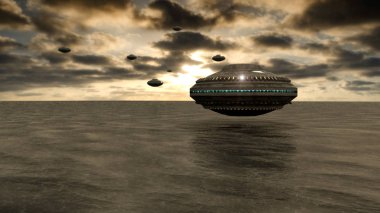 3D Ufo illüstrasyon
