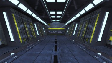 Fütüristik koridor iç