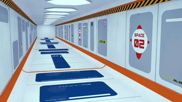 Futuristic corridor interior — Stock Photo, Image