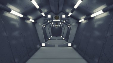 Bilim kurgu fütüristik koridor