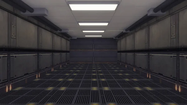 Science fiction futuristiska korridor — Stockfoto