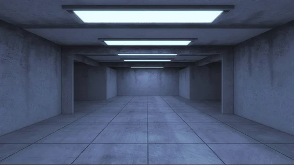 Science fiction futuristic corridor — Stock Photo, Image