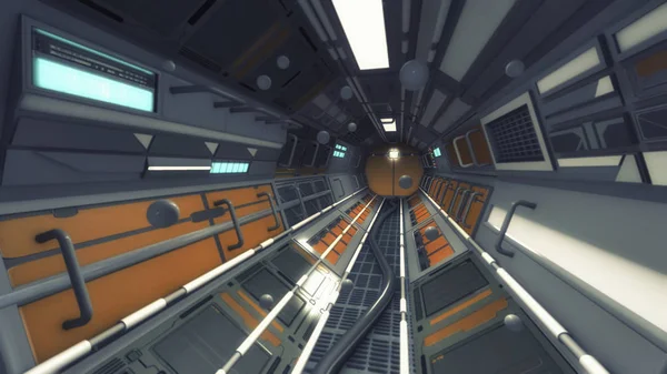 Science-Fiction-futuristischer Korridor — Stockfoto