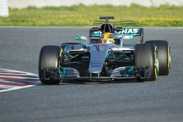 Kierowca Lewis Hamilton. Zespołu Mercedes — Zdjęcie stockowe