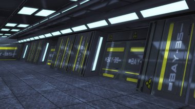 Fütüristik boş iç koridor