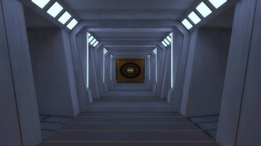 Fütüristik boş iç koridor