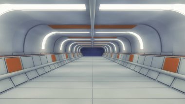 Fütüristik boş iç koridor