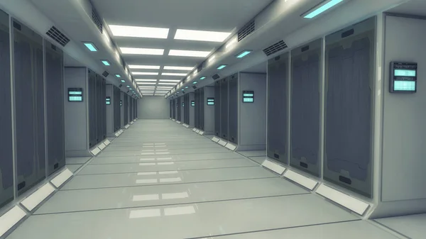 Futuristiska tomma inre korridor — Stockfoto