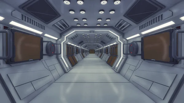 Futuristic empty interior corridor — Stock Photo, Image