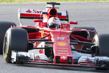 Sürücüsü Sebastian Vettel. Takım Ferrari